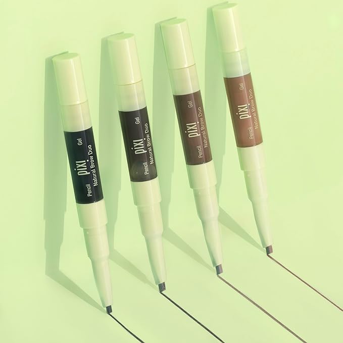 Pixi Natural Brow Duo - Deep Brunette, Precision Pencil & Tinted Gel, Waterproof Brow Shaper for All-Day Hold, Paraben-Free, 0.2oz-Velvo Beauty