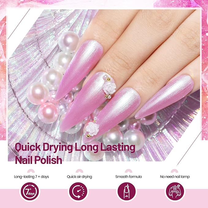 10ml 6 Colors Red Glitter Nail Polish Set Glitter Rose Red Pink Deep Purple Series Nail Polish Gifts for Women-Velvo Beauty