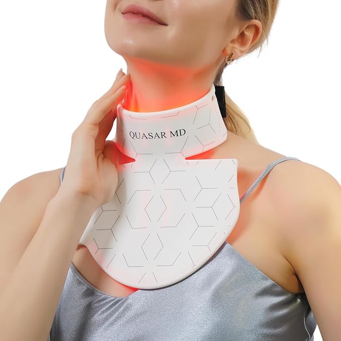 Neck & Décolleté Firming Beauty Device – LED Light Therapy Skin Tone and Texture Enhancement, 630nm and 830nm Dual Wavelengths Emission LED Device, Liquid Silicone-Velvo Beauty