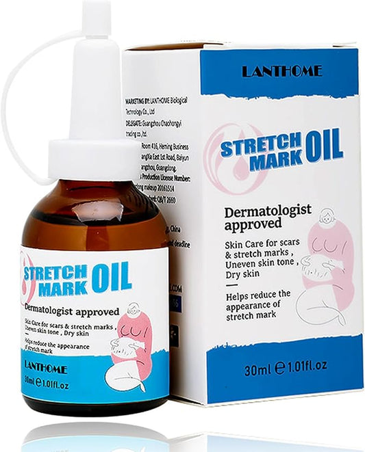 Stretch Mark Pregnancy Massage Oil, Stretch Mark Oil, Skincare Oil for Improve Stretchmarks, Pregnancy Skin Care Fade Stretch Marks, Body Moisturizer for Dry Skin, First Time Mom Gift 30 ml-Velvo Beauty