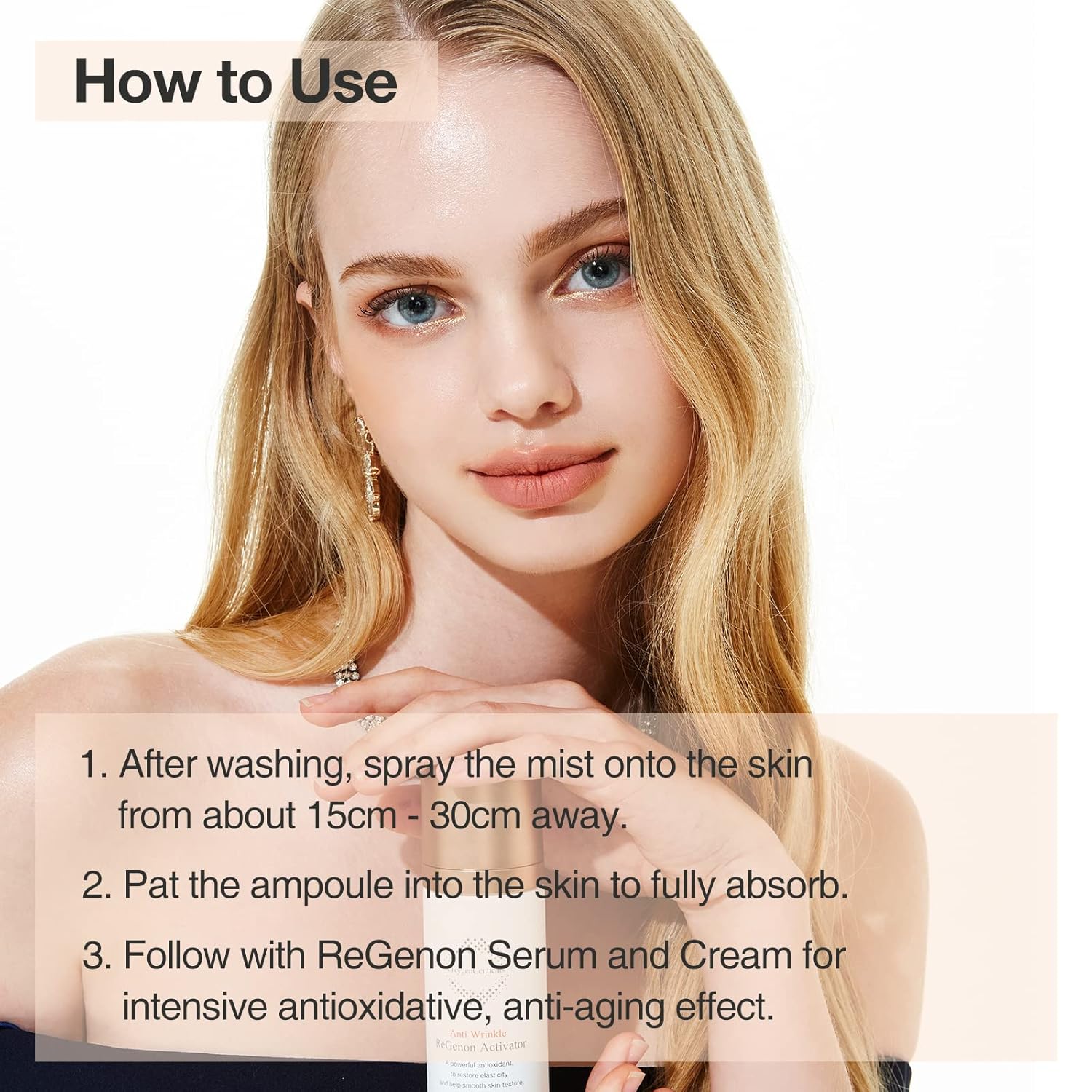 ReGenon Activator – Antioxidant Ampoule Mist with Camellia Flower Water, Oat Seed Extract, Lecithin & Oxygen, Hydrating & Brightening Toner Mist. 3.38 fl.oz (100ml)-Velvo Beauty