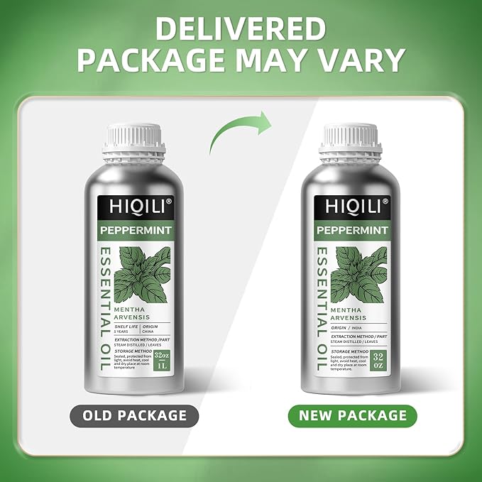 HIQILI Peppermint Essential Oil 32oz 100% Pure Natural Aromatic Oil for Freshening Air, Hair Care, DIY Soap, SPA & Home Use-Velvo Beauty