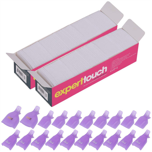 650 Pcs Lint Free Nail Wipes 2" x 2" Nail Polish Removers Cotton Pads and 20 Pcs Reusable Toes & Fingers Nail Soak Off Clips-Velvo Beauty