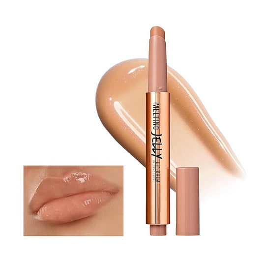 KISS NEW YORK Professional Melting Jelly Lip Balm, High Shine & Moisturizing Lip Stick, Long Lasting, Plumping Effect Look, Non-Sticky & Not Cakey, Easy Application & Natural Coverage (Brown Sugar)-Velvo Beauty