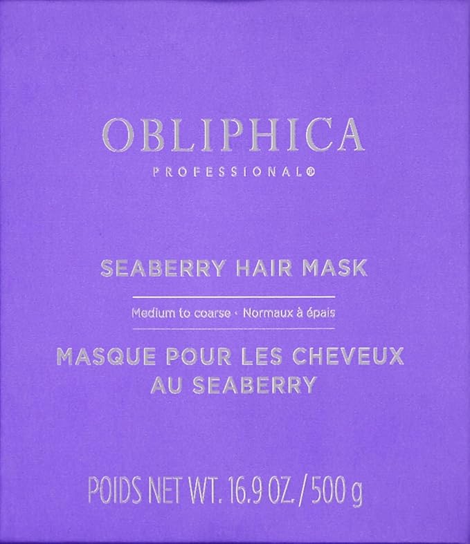 Obliphica Medium to Coarse Seaberry Mask, 1.05 Pound - Nourishing and Restorative Hair Treatment for Medium to Coarse Hair Types, Ensuring Lustrous Shine, Manageability, and Revitalization-Velvo Beauty