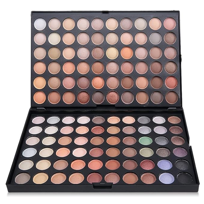 120 Nude Eyeshadow Palette, Beauty Makeup Palette Multicolor Combinable Highly Pigmented Warm Color Cosmetic Sweatproof Matte Pearl Shimmer Makeup Shadow Palette Professional for Women #4-Velvo Beauty