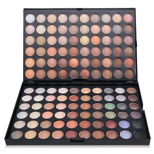 120 Nude Eyeshadow Palette, Beauty Makeup Palette Multicolor Combinable Highly Pigmented Warm Color Cosmetic Sweatproof Matte Pearl Shimmer Makeup Shadow Palette Professional for Women #4-Velvo Beauty