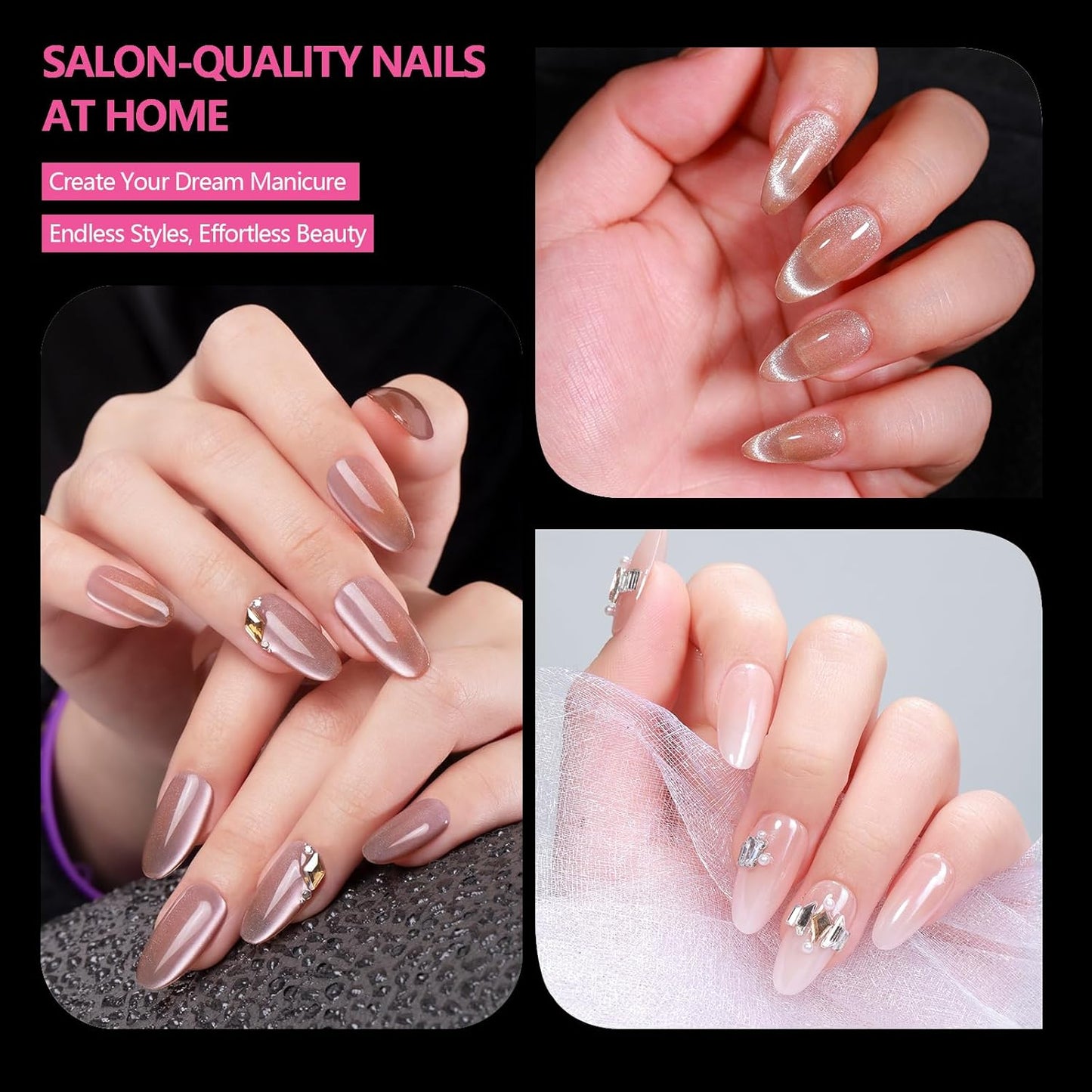 Medium Almond Nail Tips 500PCS, Clear Acrylic Full Cover Gel Press on Nail Tips for DIY, 10 Sizes Pre-Shaped False Nails with Half Matte Finish, Professional Manicure Kit & Easy Application-Velvo Beauty