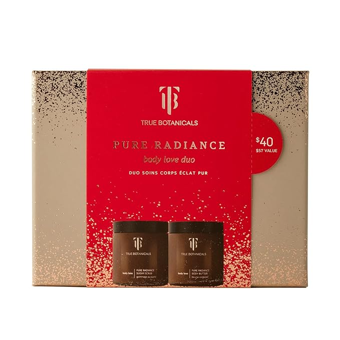 True Botanicals - Body Love Pure Radiance Duo | Non-Toxic, Cruelty-Free | Sugar Scrub & Body Butter, Exfoliate + Moisturize for Dewy Glow | MADE Safe-Velvo Beauty
