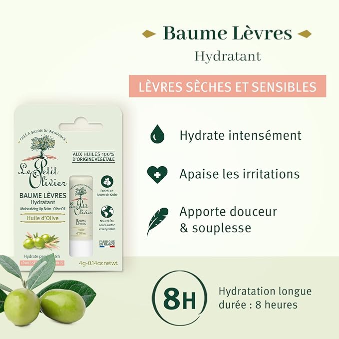 Moisturising Lip Balm Stick - Enriched with Olive Oil - Softens and Smooths Dry Lips - Made with Natural Vegetable Oils - 0.14 oz-Velvo Beauty