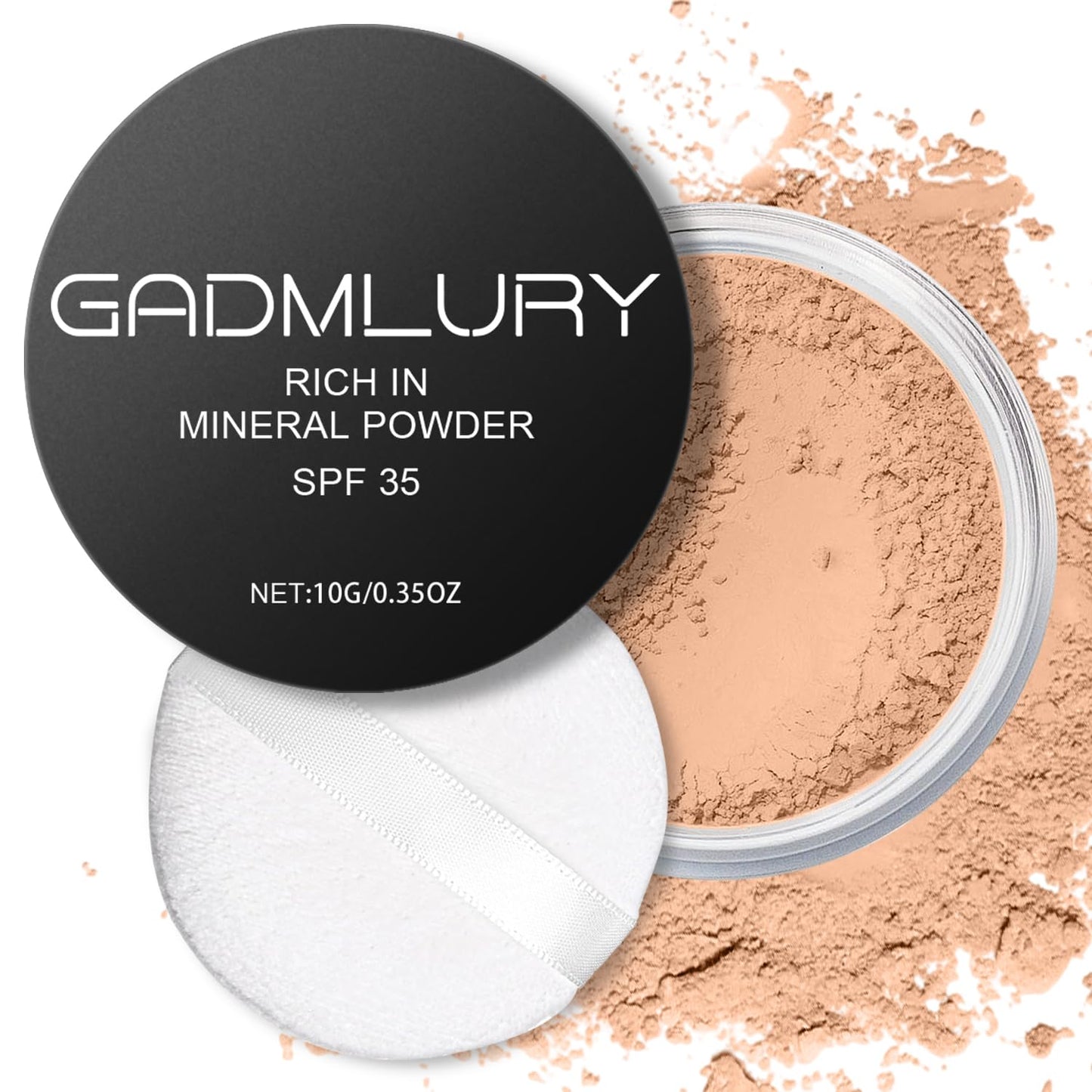 Mineral Powder Foundation, SPF 35, Sunscreen Lightweight Loose Powder, Skin-Improving, Buildable Coverage, Natural Glow Base Makeup (#06 Medium Beige Foundation Makeup)-Velvo Beauty