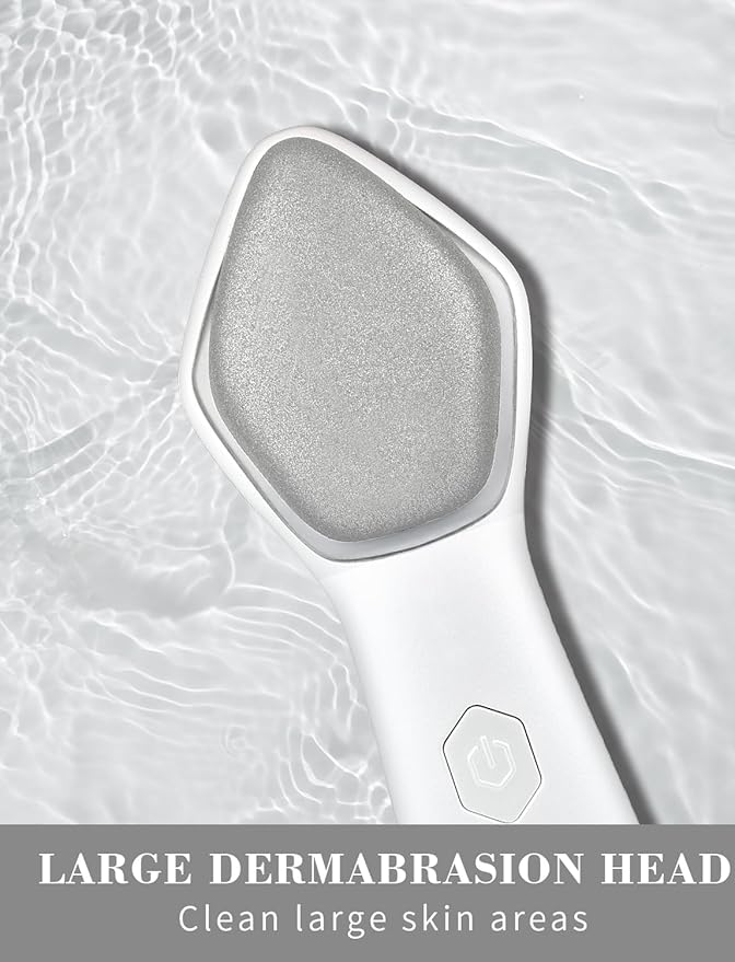 NEWDERMO Microdermabrasion Machine Pro, Large Diamond Electric Microdermabrasion Wand Tool With 3 Levels Frequency for Face Body Exfoliate Skin Care(White)-Velvo Beauty