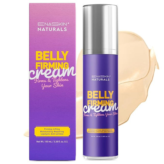 Belly Firming Cream: B Flat Skin Tightening Cream , Cellulite & Stretch Mark Reduction & Tummy Hips Cream & Body Firming for Stomach & Thighs & Arms – 3.38 Fl Oz-Velvo Beauty