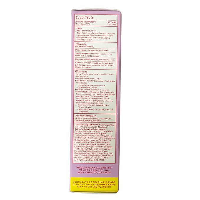 Tower 28 Beauty SunnyDays SPF 30 Tinted Mineral Sunscreen - For Sensitive Skin - 2-in-1 Facial Broad Spectrum UVA/UVB Protection + Foundation – Shade 30 PCH, 1 Fl Oz-Velvo Beauty