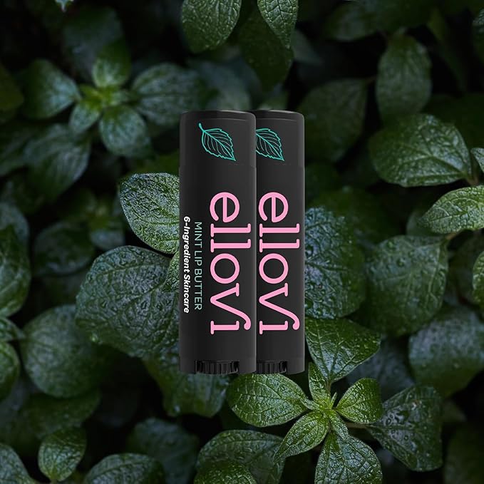 Natural Lip Butter Lip Balm - Mint - Pure Enough to Eat - Made With Just 6 Vegan Ingredients - Moisturizing Lip Care for All Day Hydration (2-Pack)-Velvo Beauty