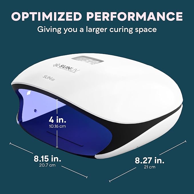 SUNUV UV LED Nail Lamp, UV Light for Gel Polish with 4 Timer Settings, Nail Dryer with LCD Display, Removable Base SUN4S Black-Velvo Beauty