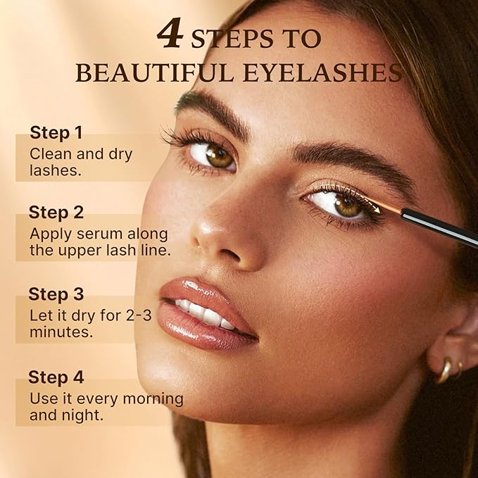 Eyelash Growth Serum with Advanced Formula: Rapid Eye Lash Enhancing Serum for Eyelash and Eyebrow Growth in 3-4 Weeks - Boost Longer Thicker and Fuller Lashes 3ML-Velvo Beauty