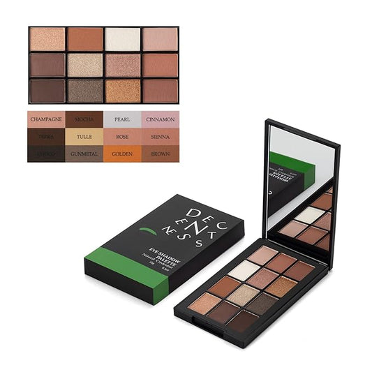 12 Colors Eyeshadow Palette Makeup Shades Nude Matte Shimmer Glitter Pigment, Pro Long Lasting&Waterproof Highlighting Makeup Palette,Ideal Gift(Natural Credential)-Velvo Beauty