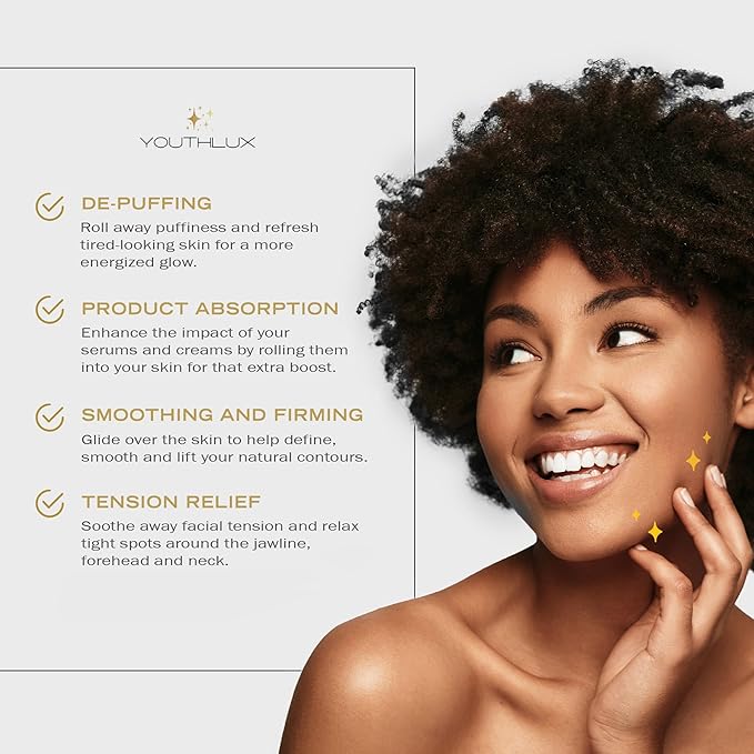 Radiance Roller – Germanium Stone Facial Massage Tool for Lifting, Sculpting, De-Puffing, Glow Boost, Energizing & Cooling Effect (Black)-Velvo Beauty