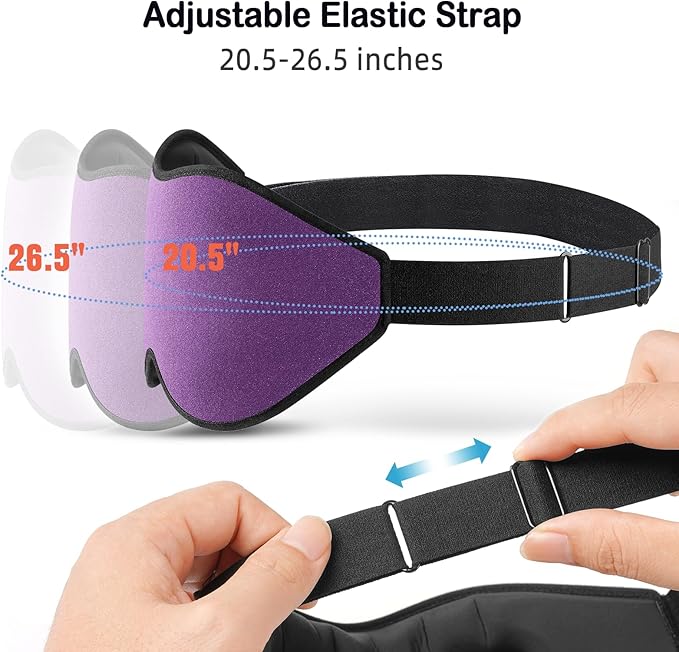 LitBear Sleep Mask for Side Sleeper Women Men, Eye Mask for Sleeping Light Blocking, 3D Contoured Cup Sleeping Mask, Soft Breathable Sleep Eye Mask with Adjustable Elastic Strap for Flight Nap-Velvo Beauty