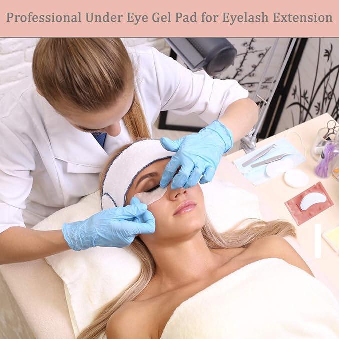 55 Pairs Set, Under Eye Hydrogel Pads, Professional Lint Free Eye Mask Eyelash Extension Gel Patches Kit for Adhesive Lash Beauty Tool (Pink)-Velvo Beauty