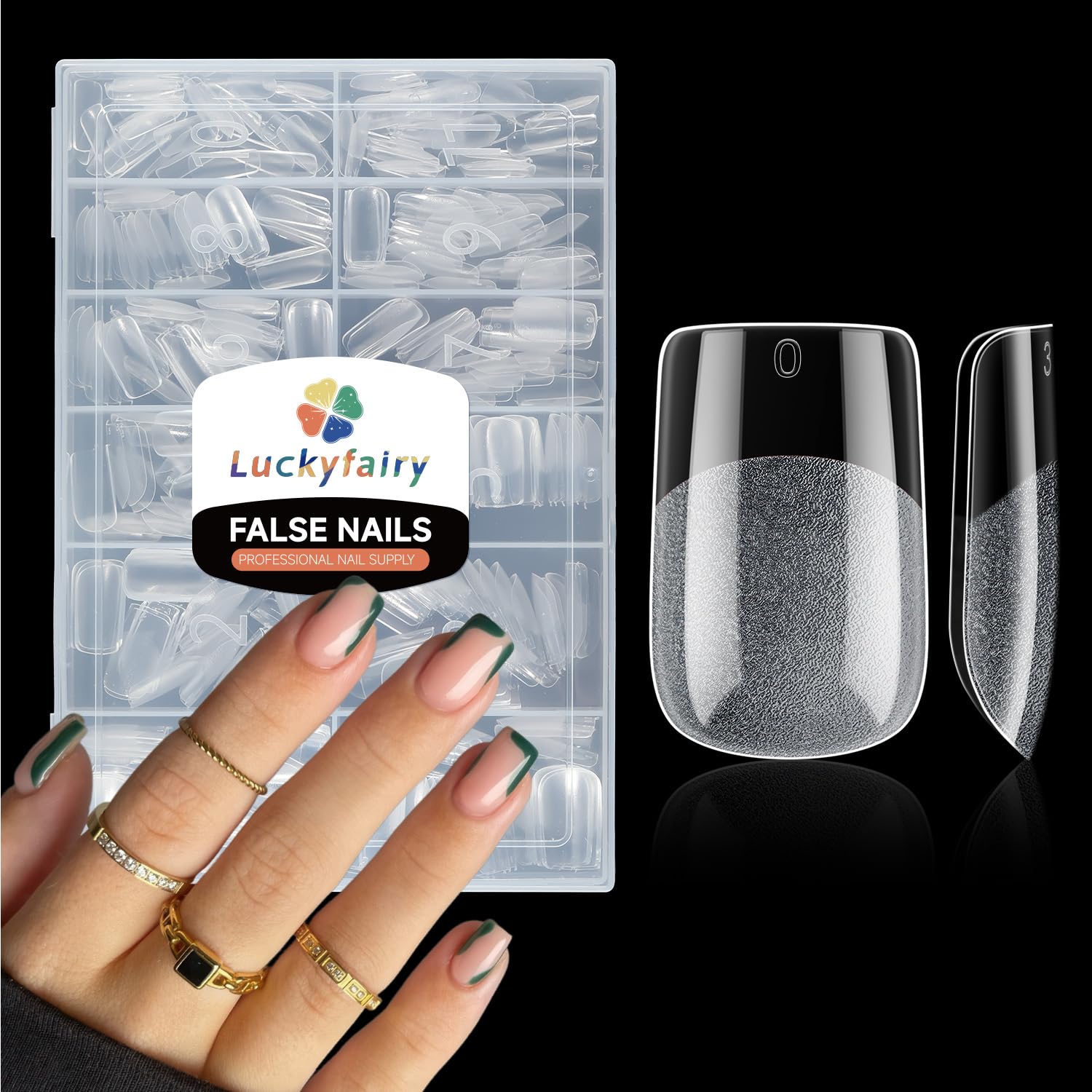 Short Square Nail Tips: 240PCS Soft Gel Pre-filed Short Square Fake Tips, 12 Sizes Full Cover Acrylic False Press On Nails for DIY Nail Art Home Salon-Velvo Beauty