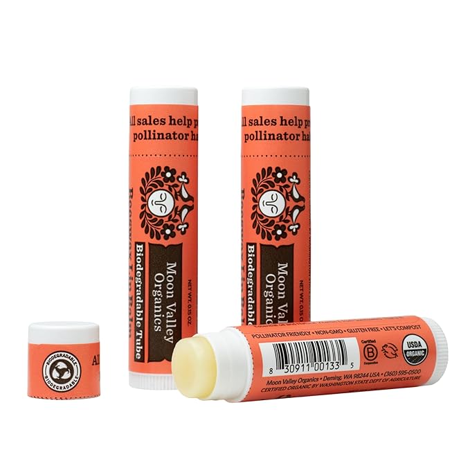 Moon Valley Organics Beeswax Lip Balm for Moisturizing Lips and Cuticles (ZINGY CINNAMON, 3-Pack)-Velvo Beauty