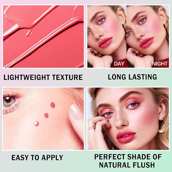 CAHIUYOA Pink Liquid Blush Oil Clear Liquid Blush for Cheeks Tinted Blush Stick Moisturizing Smooth Liquid Face Blush Makeup Gifts for Women-Velvo Beauty