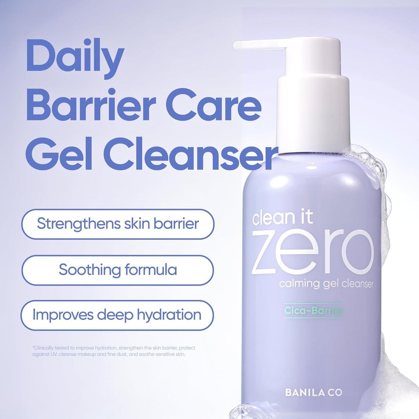 BANILA CO Clean It Zero Calming Gel Cleanser | Cica & Amino Acid Complex for Gentle Hydration | Vegan & Hypoallergenic | Korean Facial Cleanser for Sensitive Skin (200ml / 6.76 fl oz)-Velvo Beauty