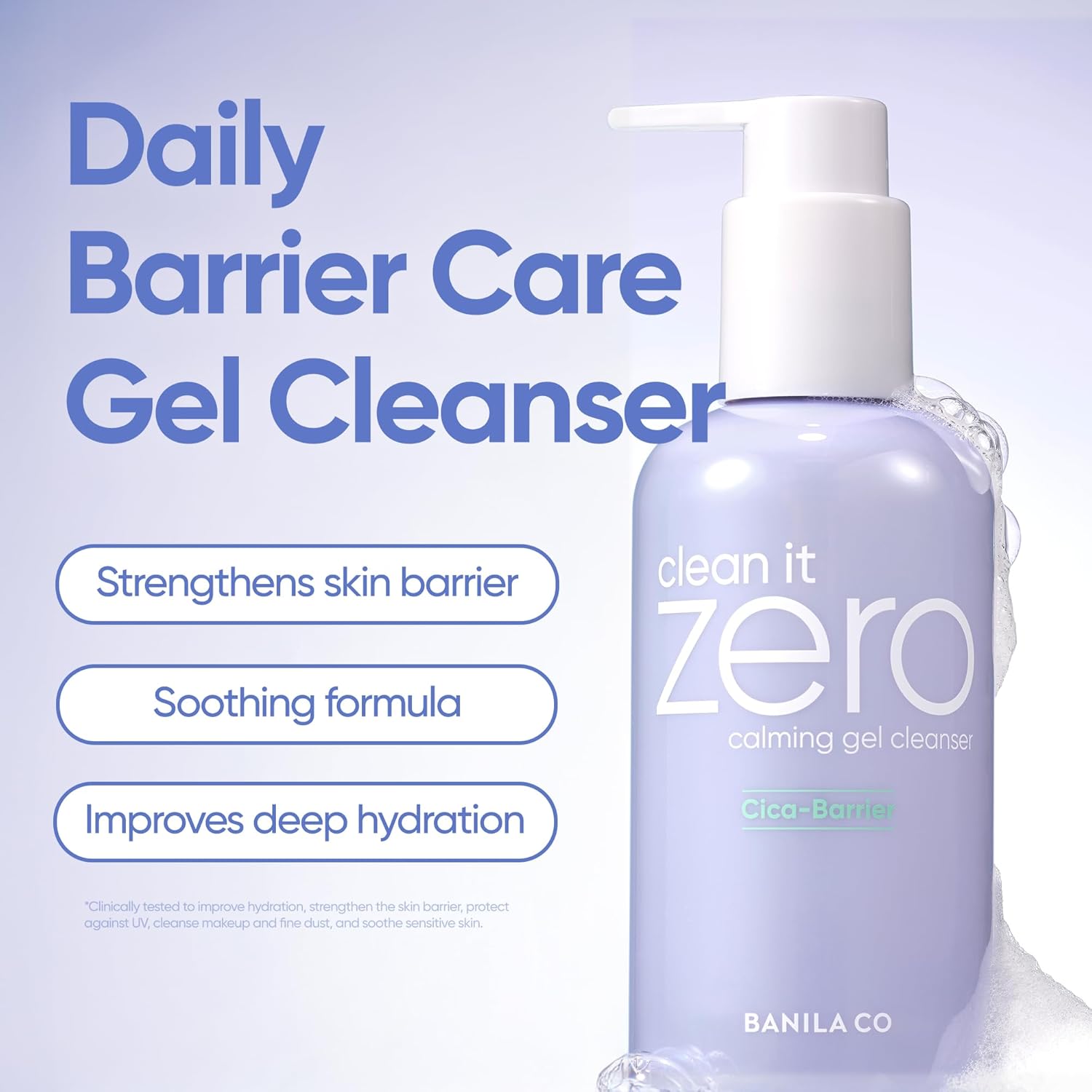 BANILA CO Clean It Zero Calming Gel Cleanser | Cica & Amino Acid Complex for Gentle Hydration | Vegan & Hypoallergenic | Korean Facial Cleanser for Sensitive Skin (200ml / 6.76 fl oz)-Velvo Beauty