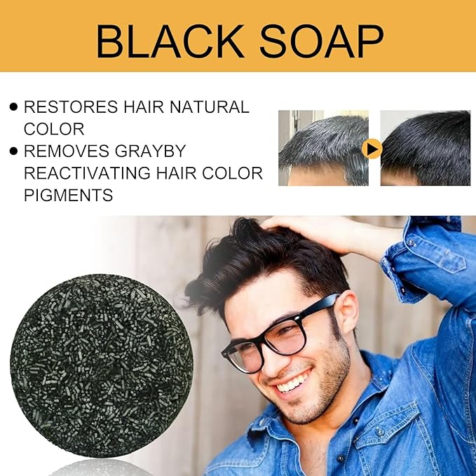 3PCS Hira Darkening Polygonum Shampoo Bar for Gray, Thinning Hair and Hair Growth (he shouwu) - Soap Bar-Velvo Beauty