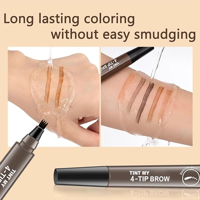2025 Upgraded Magic Eyebrow Pencil for Women, Long-Lasting Ultra-Fine Tip Waterproof Eye Brow Pencils with 4 Fork, Smudge-Proof Natural Brow Makeup for Women - Light Brown-Velvo Beauty