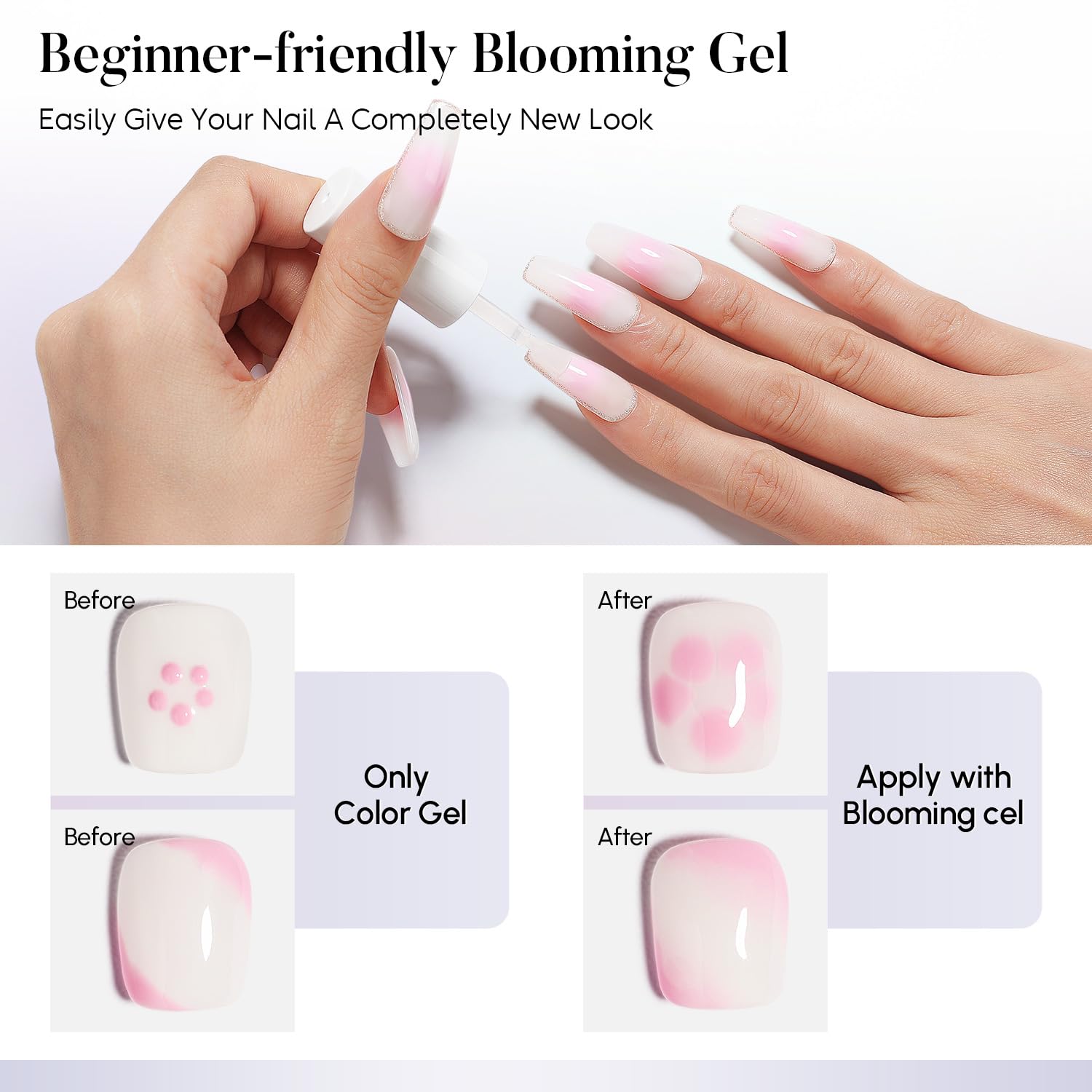 AIMEILI Gel Nail Polish Nail Glue Blooming Builder Rubber Base 4pcs, Cruelty Free, Vegan, U V LED Nail Art-Velvo Beauty
