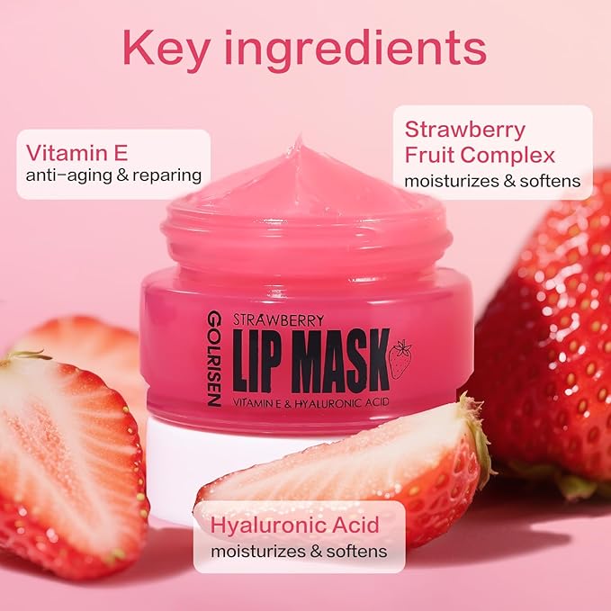 Lip Mask Hydrating - Plump & Repair Dry Lips | Lip Mask Overnight - Infused with Hyaluronic Acid & Vitamin E | Lip Sleeping Mask - Wake Up to Soft, Smooth Lips, 0.7 oz-Velvo Beauty
