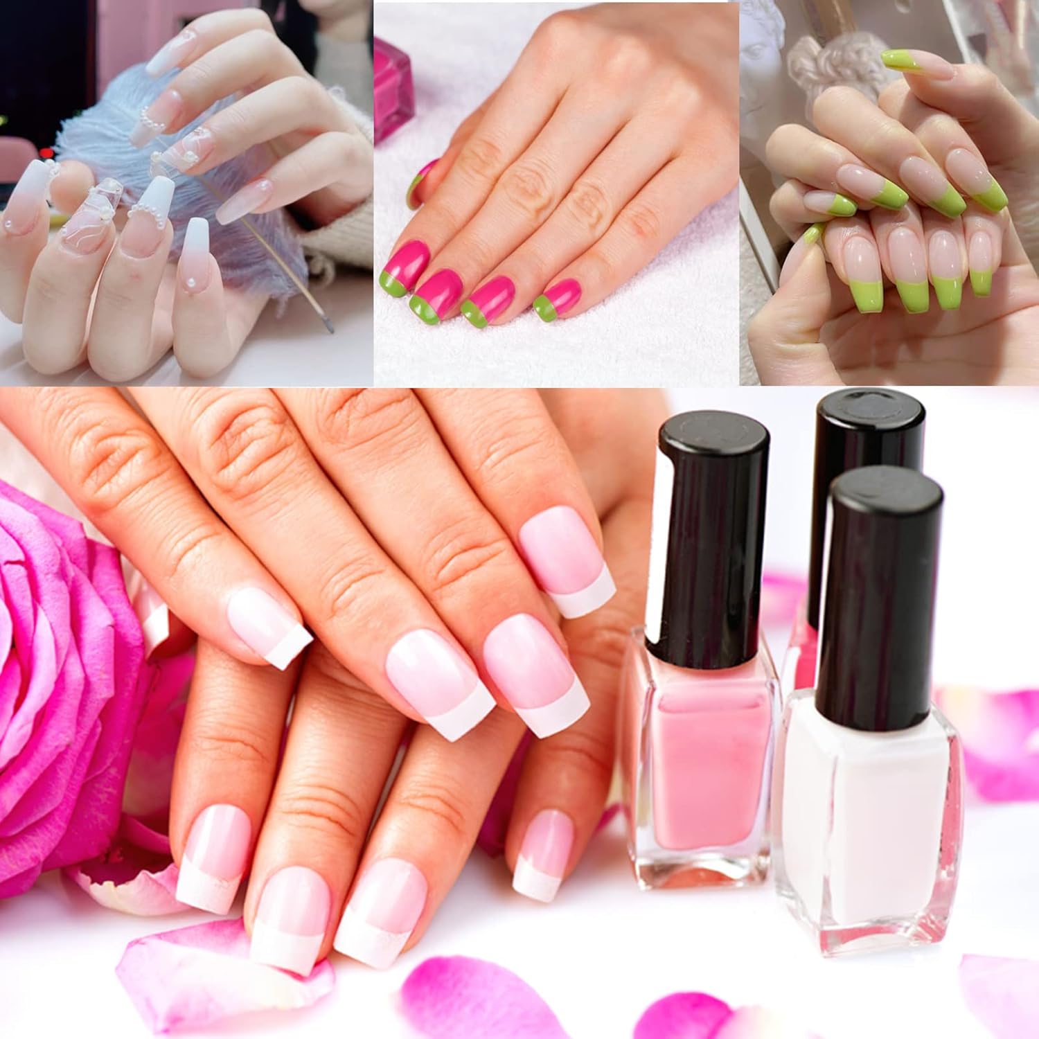 Short Square Nail Tips,1000 PCS Artificial Full Cover Fake Nails Soft Gel Tips 10 Sizes with Box for Home DIY Nail Salon (Clear and Natural 3)-Velvo Beauty