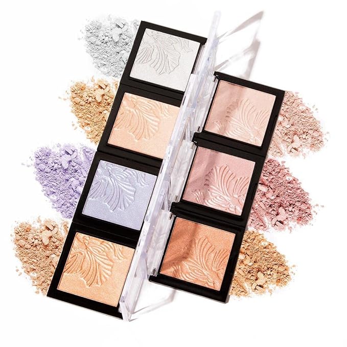 wet n wild MegaGlo Highlighting Powder, Highlighter Makeup, Shimmer Glow, Pink Rose Gold Bloom Time-Velvo Beauty