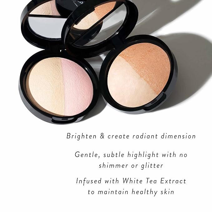LAURA GELLER NEW YORK Baked Original Low Glow Illuminating Highlighter Duo, French Vanilla/Portofino-Velvo Beauty