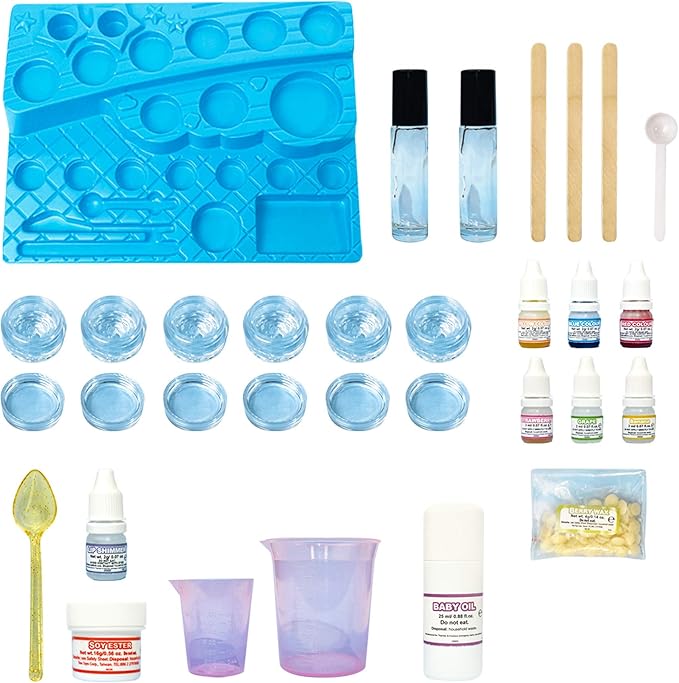 Thames & Kosmos Yummy Rainbow Lip Balm Lab STEM Kit | Make Lip Balms, Glosses | Strawberry, Grape, Banana Flavors & Cosmetic Jars | Chemistry & Biology of Skin Care | 2-Language (EN/FR)-Velvo Beauty