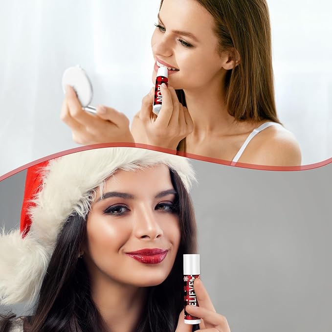 Sosation 80 Pcs Christmas Flavored Lip Balm Bulk Holiday Christmas Stocking Gift Set Celebrate Lip Balm Stick Beauty Lip Care-Velvo Beauty