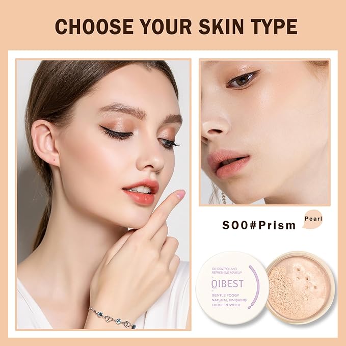 Setting Powder Loose Face Powder Lightweight Soft Smooth Brighten Minimizes Pores Long Lasting Oil Control Loose Powder Makeup For Matte Flawless Finish 00#Prism-Velvo Beauty