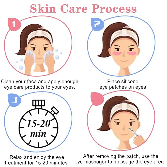 Under Eye Patches, 4 Pairs Reusable Under Eye Patches, Eye Patches for Puffy Eyes, with Metal Eye Cream Applicator, Eye Mask Silicone Eye Patches for Lifting Effect & Minimize Fine Lines & Wrinkles-Velvo Beauty
