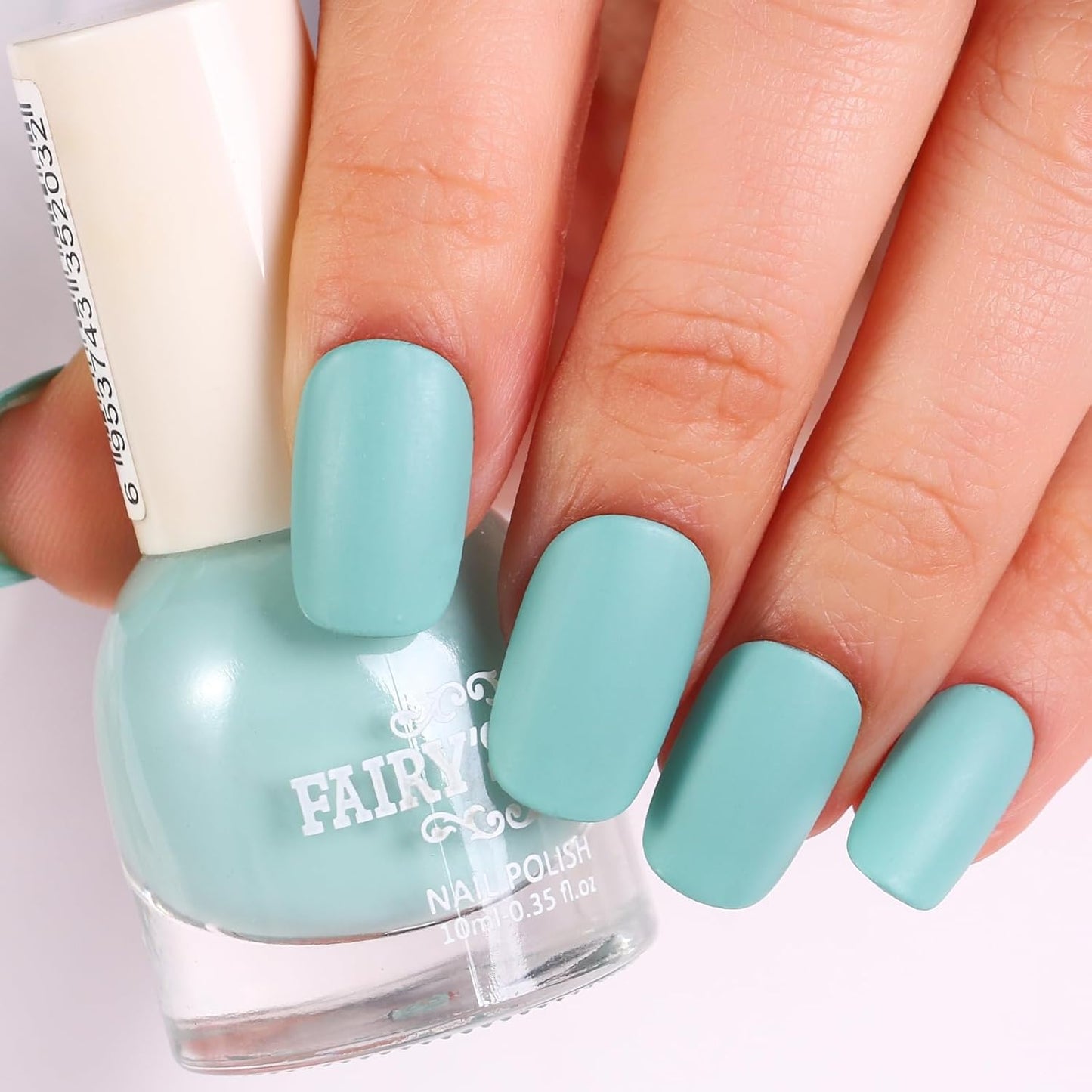 Matte Nail Polish Air Dry Nail Lacquer for Nail Art Varnish, Mist Effect Matte Finish Velvet Nail Polish, 0.35 fl oz (Cyan-14, 10 ML)-Velvo Beauty