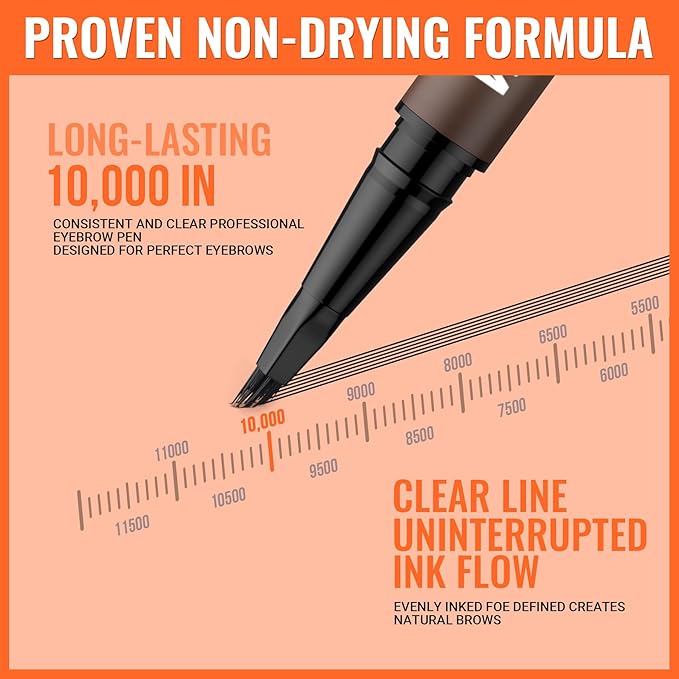 iMethod Eyebrow Pen - Eyebrow Pencil,2-in-1 Eyeliner Dual-Ended Microblading Eyebrow Pencil Long Lasting Waterproof Hair-Like Brow Pencil,with Eyebrow Brush,Eyebrow Pencils for Women,Brown-Velvo Beauty