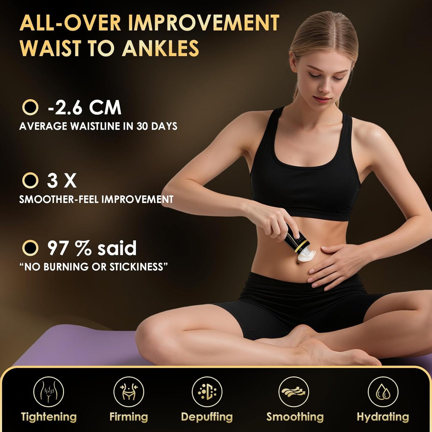 B Flat Belly Firming Cream - Premium Skin Tightening Cream for Stomach，Thighs & Butt， Skin Smoothing Moisturizer for Women and men, 4.22 fl oz-Velvo Beauty