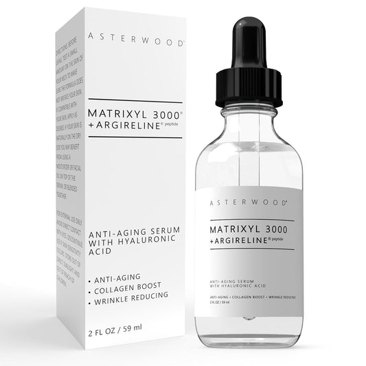 Asterwood Matrixyl 3000 + Argireline Serum with Hyaluronic Acid - Anti-Aging, Wrinkle Reducing, Collagen Boosting - Fragrance-Free - 2 Fl Oz-Velvo Beauty