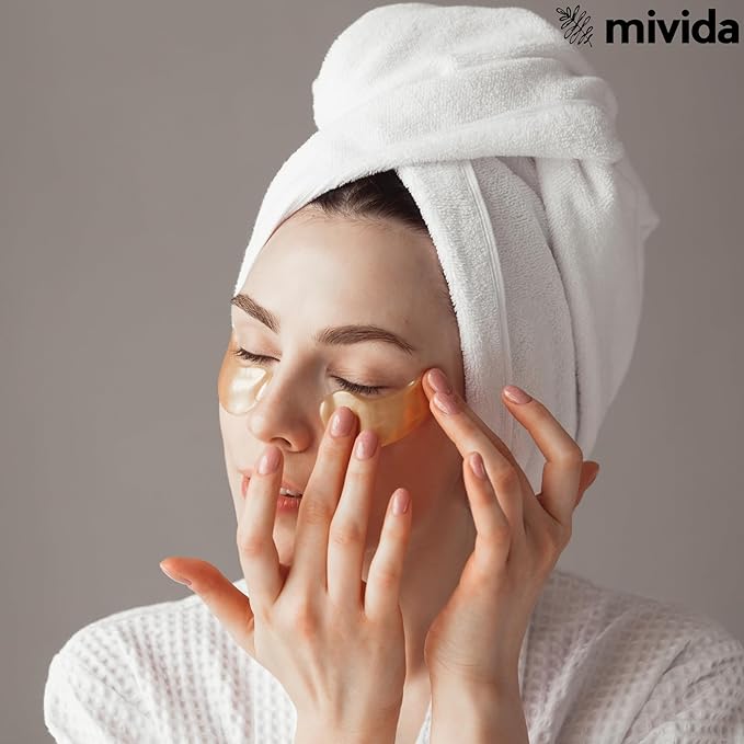 Caffeine & Hyaluronic-Acid Hydra-Gel Eye Pads - Anti Wrinkle Under Eye Patches, 60PCS | Gold Under Eye Patches For Puffy Eyes, Eye Bags and Wrinkles-Velvo Beauty