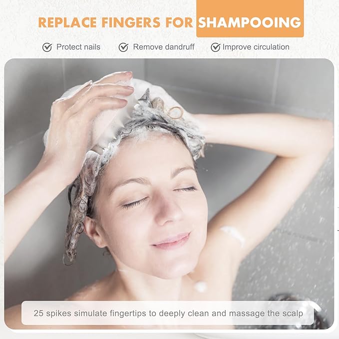 FREATECH 2-Pack Wheat Straw Hair Scalp Massager Shampoo Brush with Silicone Bristles for Hair Growth and Dandruff, Scalp Scrubber Head Exfoliator for Wet & Dry Use, Women Men Kids-Velvo Beauty