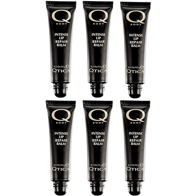 Qtica Intense Lip Repair Balm - Set of 6 by QTICA Beeswax Smooth Creamy Texture Restorative Lip Gel for Dry, Chapped Lips Instant Hydration, Softness-Velvo Beauty