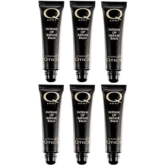 Qtica Intense Lip Repair Balm - Set of 6 by QTICA Beeswax Smooth Creamy Texture Restorative Lip Gel for Dry, Chapped Lips Instant Hydration, Softness-Velvo Beauty