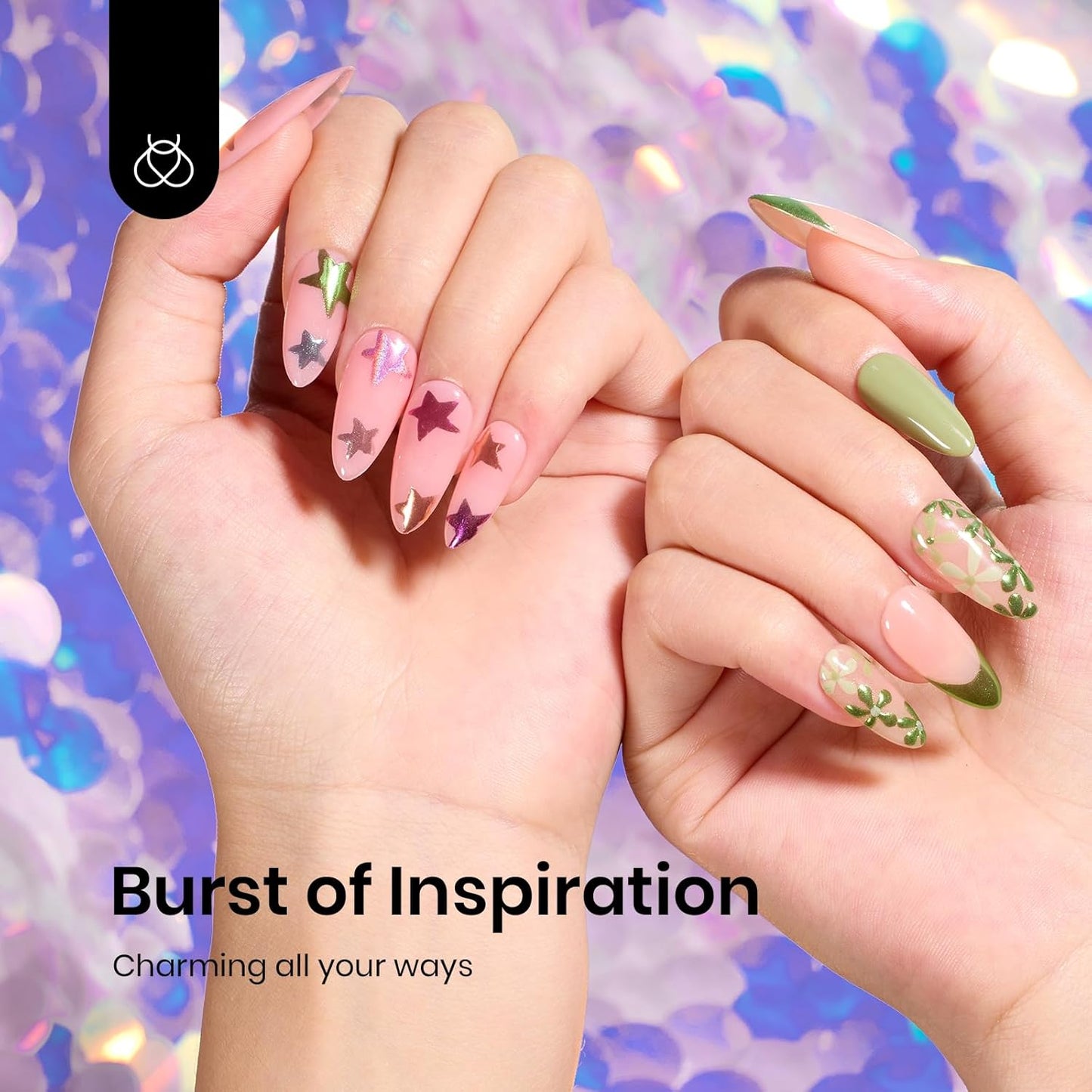 beetles Gel Polish 8 Colors Chrome Powder for Nails Pink Purple Blue Green Silver Golden Rainbow Nail Powder 2024 Mirror Effect Manicure Art Decoration Powder Holographic Pigment Gift for Women-Velvo Beauty